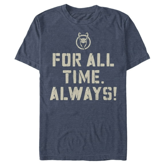 Men's Marvel Loki For All Time Always  Graphic Tee Navy Blue Heather 2X Large