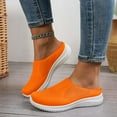 thumbnail image 6 of Havenx Women Knit Mesh Slip on Mules Breathable Lightweight Mules Half Slippers Closed Toe Comfortable Fashion Casual Walking Shoes,Saffron 39(US-7.5), 6 of 6