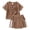 A210-Brown, variant on TOWED22 Toddler Girl Summer Outfits 2Pcs Clothes Set Butterfly Applique T-Shirt and Denim Shorts Casual Wear(Brown,12-18 M)