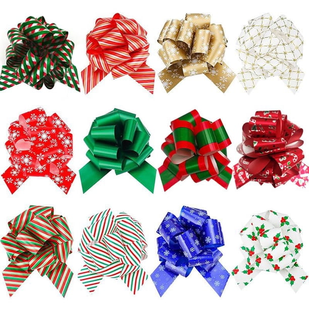 Moños para envolver regalos Joshrum Cinta para envolver Navidad con moños de tirón