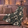 thumbnail image 6 of Vintage French Bulldog Cameo Portrait Botanical, Festive Festive Scene, Warm Flannel Blanket for Living Room and Bedroom, Dog Lovers Christmas Gift, Festive Home Decor, 6 of 9