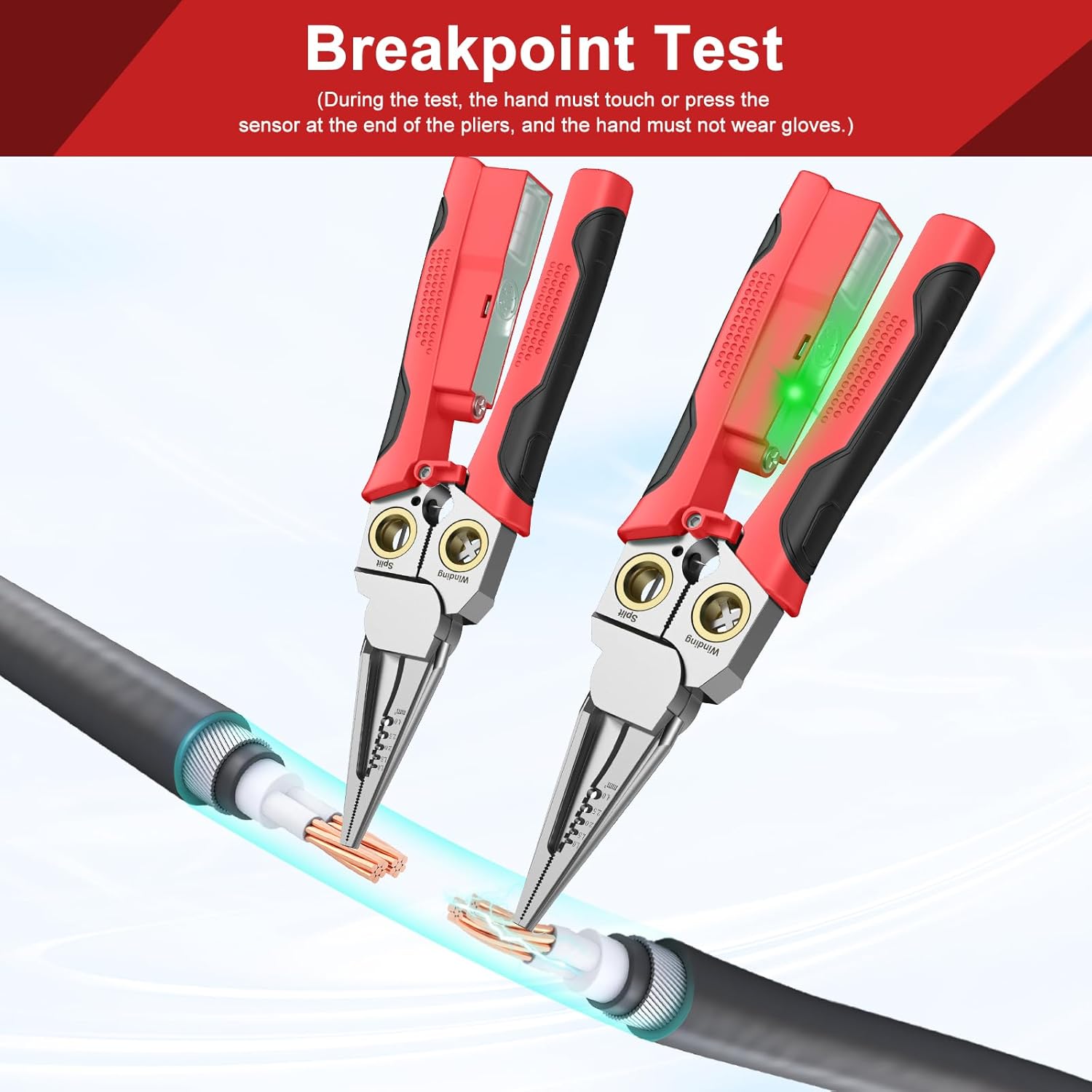 8-in-1 Wire Stripper with Voltage Testing Function - Professional-grade multi-function wire stripper tool combining wire cutting, crimping, stripping, twisting, and pulling