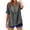 #474-Gray, variant on Roncen Women's Boho Embroidered Cotton Linen Tops - V Neck Button Down Short Sleeve Peasant Tunic Blouses