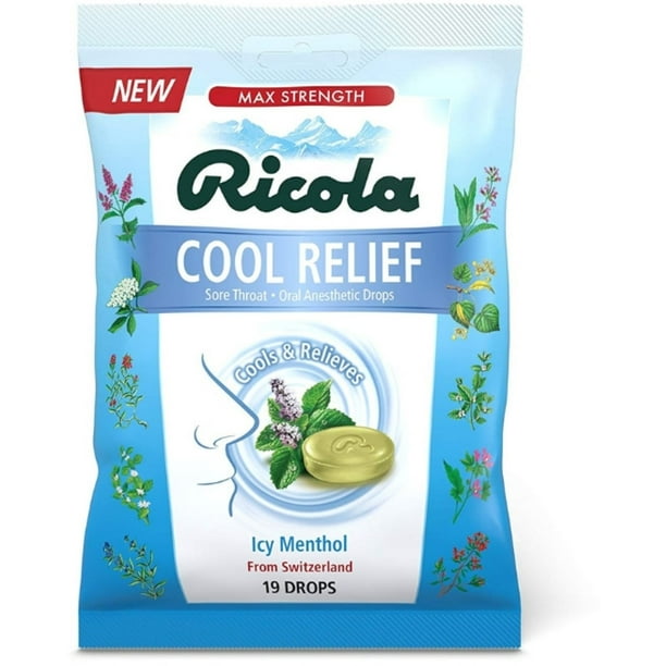 Ricola Max Strength Cool Relief Sore Icy Menthol Throat Drops 19.0 ea