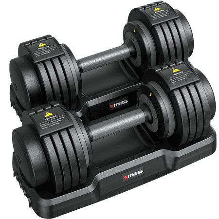 GIKPAL 110(55lb*2) 5 in 1 Adjustable Dumbbell 55LB set of 2 Adjustable Free Weights Plates   1 Sec Fast Change Weights with Anti-Slip Handle  5 Weight Options for Full Body Workout Suitable Men/Women