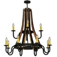 thumbnail image 3 of Meyda Tiffany 136568 Barrel Stave Madera 12 Light 44" Wide Wrought Iron Candle Style, 3 of 5