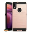thumbnail image 3 of Xpression Cover for Samsung Galaxy A14 5G Hybrid Brushed Metal Texture Rugged Slim Shockproof Dual Layers 2-Piece Hard PC + Soft TPU Phone Case - Rose Gold, 3 of 6