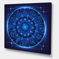 thumbnail image 3 of Zodiac Signs With Neon Deep Blue Horoscope Circle 36 in x 36 in Painting Canvas Art Print, by Designart, 3 of 4