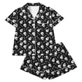 thumbnail image 4 of FYDUU Girls Pajamas Short Sleeve Button Down Short Set Cute Halloween Print Pajama Sets Kids Soft Sleepwear Loungewear Nightwear 13-14 Years, 4 of 4