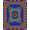 Blue, Pattern 4, variant on ODIKA 4'x6' Machine Washable Non-Slip Area Rug, Vintage Crochet Inspired Festive Interlocking Ornament Design High Traffic Rug, Blue, 646090