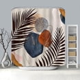 thumbnail image 5 of Boho Shower Curtain for Bathroom Abstract Mid Century Shower Curtain with 12 Hooks Modern Leaves Geometric Art Decor Shower Curtain, 72''''X72''''Waterproof Fabric Shower Curtain, 5 of 5
