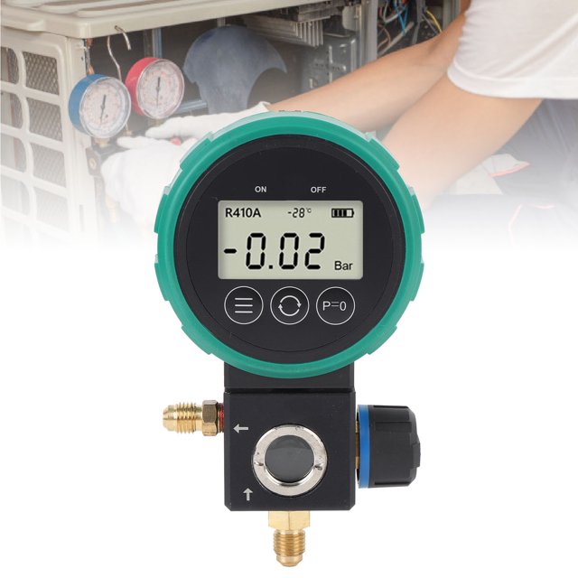 Digital Vacuum Gauge, Ball Valve Design Low Pressure Gauge High Accuracy for HVAC