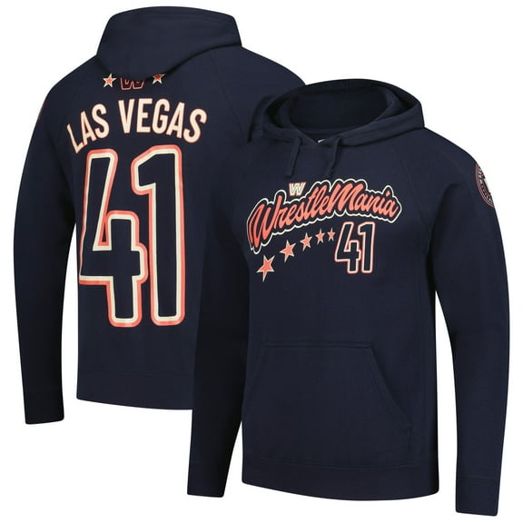 Men's Black WrestleMania 41 Five Stars Raglan Pullover Hoodie