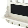 thumbnail image 2 of Benjara BM209093 Wooden Wall Shelf with Blackboard & 4 Metal Hooks, White & Black, 2 of 5