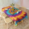 thumbnail image 3 of Colorful Rainbow Tie Dye Spiral Pattern Rectangle Tablecloth 60"x120",Waterproof Polyester Rectangle Table Cloth, Wipeable Spillproof Polyester Tablecloth for Dining, Camping, Indoor and Outdoor, 3 of 6