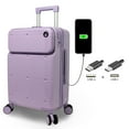 thumbnail image 3 of World Traveler Dejuno Avery Smart 20-Inch Carry-On Luggage with USB & USB-C Ports - Lavender, 3 of 7