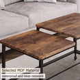 thumbnail image 3 of Rustic Coffee Table, Cocktail Table with Mesh Shelf Rectangle Storage, Farmhouse Dining Table with Metal Frame, Easy to Assemble, 3 of 7