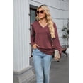 thumbnail image 4 of Women's casual loose slimming basic style versatile long sleeved T-shirt, 4 of 5