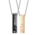 thumbnail image 1 of Collar de acero inoxidable para hombre y mujer, joyería con abalorio de Rosa Negra, su Reina y su rey, regalo de lujo para parejas, 1 of 3