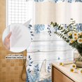 thumbnail image 3 of No Hook Shower Curtain, Blue Starfish Coastal Shower Curtains for Bathroom with See Through Top Window, Eucalyptus Summer Nautical Shell Wooden Waterproof & Washable Bath Curtain Long 72"x78", 3 of 9