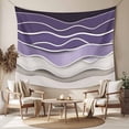 thumbnail image 2 of Purple Wave Large Tapestry for Bedroom Wall Hanging Tapestry,Coastal Ombre Ocean Grey Stripes Beach Sand Ceiling Backdrop Tapestries Poster Blanket Wall Decor for Teens Room Living Room 86" x 104", 2 of 8