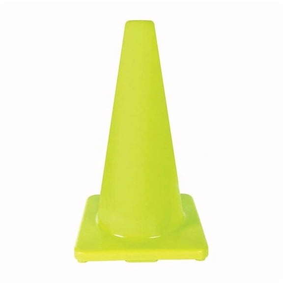 Traffic Cone, PVC, Non-Reflective, 18 in Height, 2.2 lb, Lime
