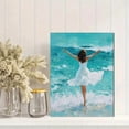 thumbnail image 2 of Qisvanset Ocean Wave Woman In White Dress Canvas Wall Art 15.75x11.81 Inches, 2 of 8