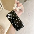 thumbnail image 5 of White Bow Retro Black Phone Case Compatible with iPhone 14/iPhone 13,Cute Chic Trendy Ribbon Design Glossy Sleek Clear Side Girls Women Protective Cover for iPhone 13/14 6.1inch, 5 of 9