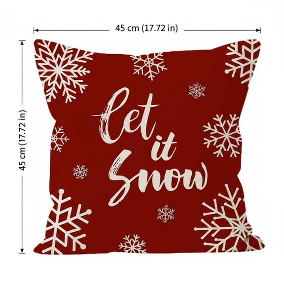 HomeDM Christmas Throw Pillow Covers Santa Claus Snowman Christmas Tree Pattern Decorative Cushion Covers 17.7x17.7 Inch for Living Room Bedroom Sofa Couch Decor