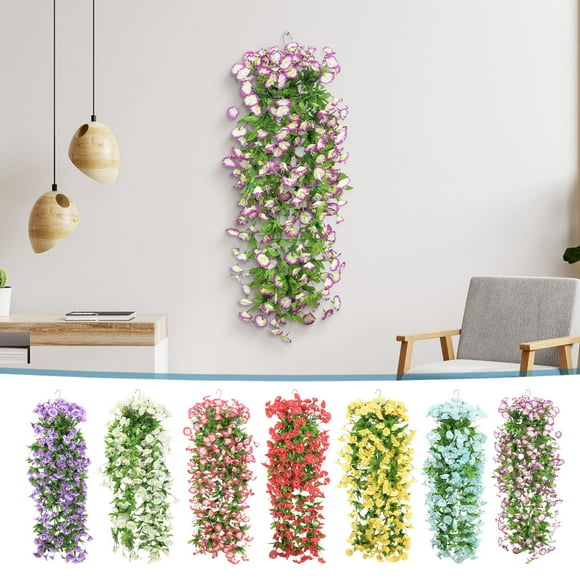 Tapiz de pared de enredadera de flor de rosa artificial | Guirnalda de flores falsas de plástico de 85 cm con hojas decorativas | Decoración de techo o sala de estar | Fácil instalación | Arreglo