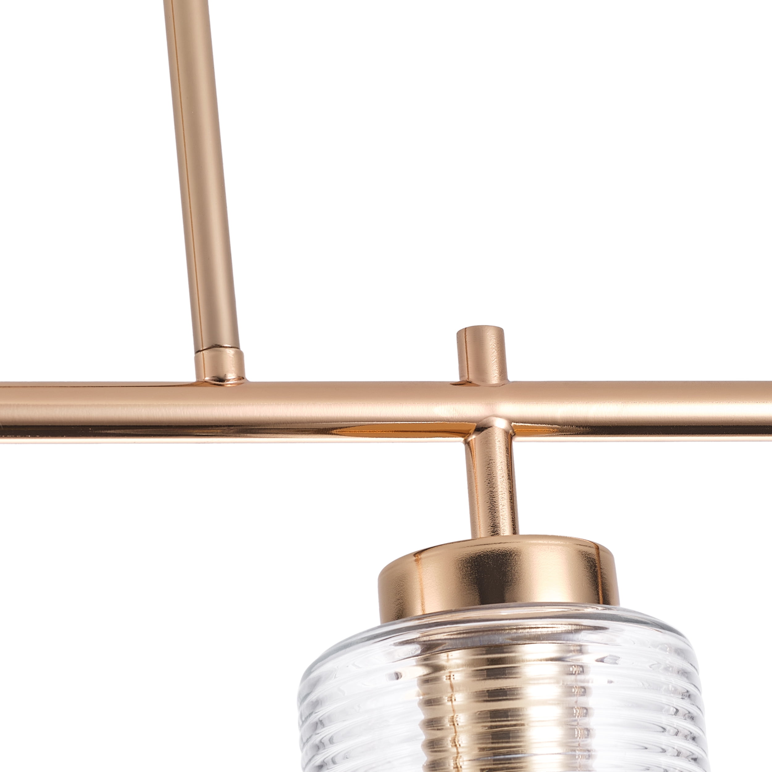 4-Light Classic Farmhouse Pendant Light, Brushed Gold Modern Hanging Ceiling Lighting Fixture for Living Room Bedroom Kitchen Hallway