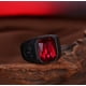 thumbnail image 5 of Anillo Ciclista Acero Inoxidable Negro Cristal Rojo Anillo Cristal Garn, 5 of 5