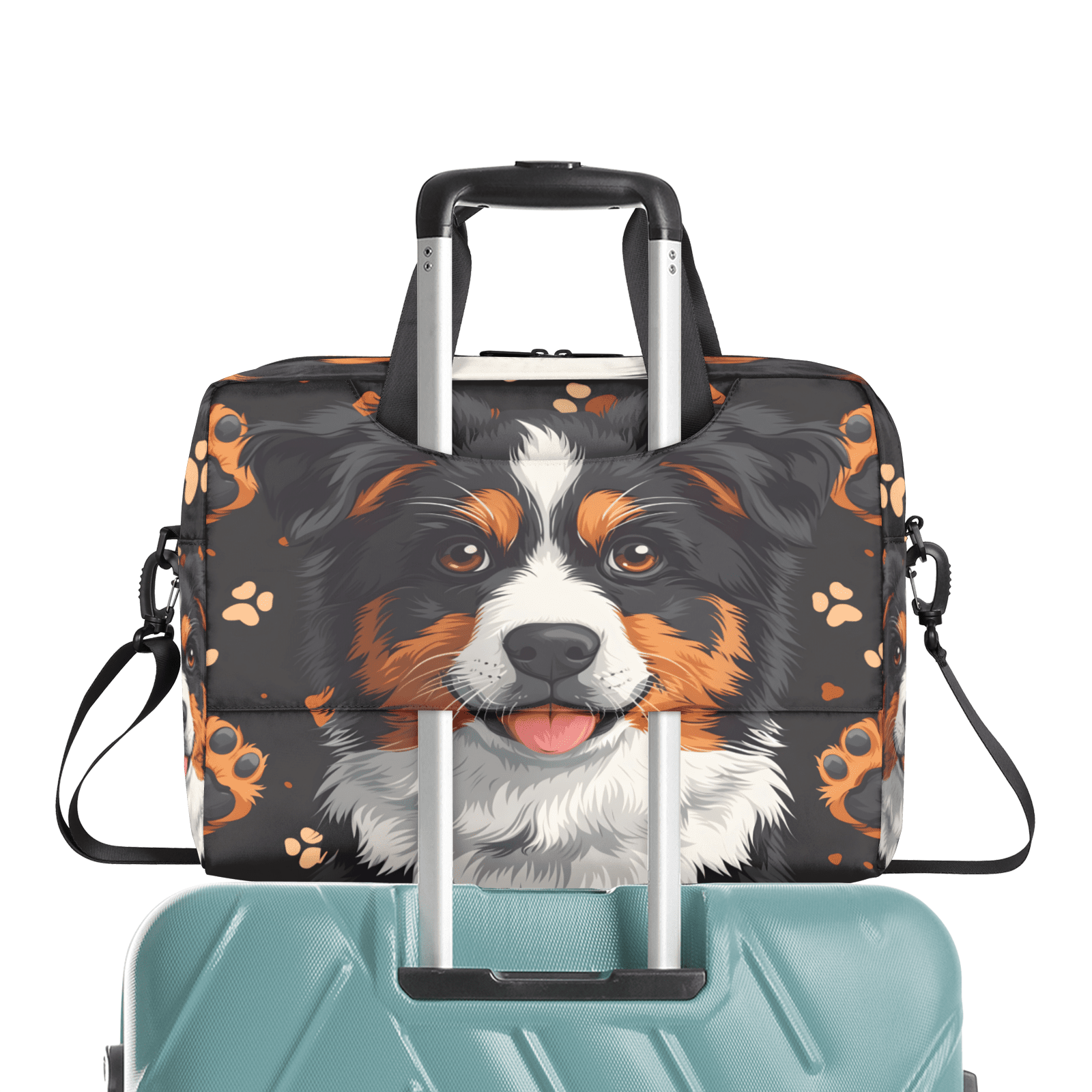 Herdesigns Border Collie Laptop Bag for Women Men, Computer Case Briefcase Messenger Bags, 15-15.6 inch Laptop Sleeve Shoulder Bag