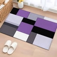 thumbnail image 2 of Black Purple Patchwork 2x3 Area Rugs for Living Room, Abstract Geometric Art Non Slip Floor Mat Washable Low-Profile Indoor Carpet for Bedroom, Dining Room, Bathroom, 2 of 9