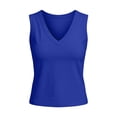 thumbnail image 3 of Pounoo Tank Tops for Women V-Neck Sleeveless Tops Everyday Errands Soft Stretchy Comfortable Relaxed Fit Daily Shirts Gift, 3 of 8