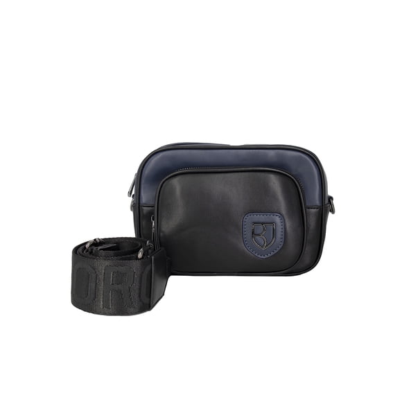 Bandolera Crossbody Boroni Color Negro/Índigo Con Correa Ajustable