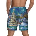 thumbnail image 3 of Sigee Christmas Tree Print Mens Swim Trunks with Compression Liner Quick Dry Swim Stretch Beach Shorts with Pockets,S-3XL, 3 of 7