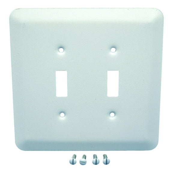Leviton 2-Gang Jumbo White Switch Cover Oversize Toggle Wall Plate 89309-WH