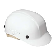 Vented Bump Cap, Front Brim, Polyethylene, Pinlock Suspension, Fits Hat Size 6 1/2 to 8, White