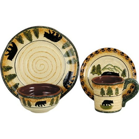 Loon Peak Grotto Bear 16 Piece Dinnerware Set - Walmart.com Loon Peak Grotto Bear 16 Piece Dinnerware Set - Walmart.com