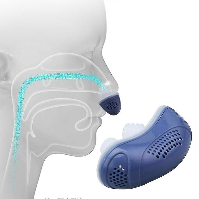 Dispositivo antirronquidos de ruido micro eléctrico Apnea del sueño Stop Snore Aid Stopper.blue,11 Feliz Sencillez