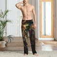 Zufioo Cowboy Iguana Floral Shirt Mens Pajama Pants Sleep & Lounge