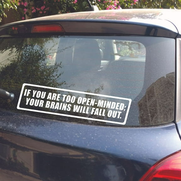 Your Brains Will Fall Funny Quote Sticker Art Decor Car Decals for Girls Boys Car Bumper Window Windows Truck Vehicle Auto Glass Computer Laptop Skateboard Vinyl Wall Art Decoration Size (2x5 inch)