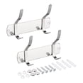thumbnail image 1 of Abrigos Gancho Perchero, Inoxidable Acero Pared Montado con 2 Ganchos Gancho Raíl Pared Perchas para Dormitorio, Baño Plata 2uds Unique Bargains percheros, 1 of 7