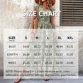 thumbnail image 6 of ZEHJUHAN Women's V-Neck Botanical Print Short Sleeve Maxi Dress, Elastic Waist Bohemian Flowy Summer Dress Khaki，S, 6 of 6