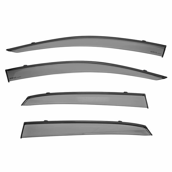Wellvisors Side Window Visors Deflectors Rain Guards With Black Trim for 2017-2021 Honda Civic Hatchback 3-847HD034