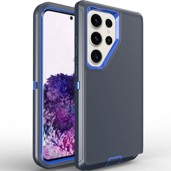 Galaxy S24 Ultra Case for Samsung Galaxy S24 Ultra Case Military Drop Shockproof  Heavy Duty Rugged 3 in 1 Protection Cover for Galaxy S24 Ultra Phone Case (Navy Blue)