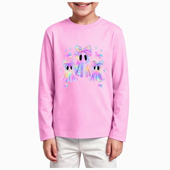 NIEWTR Toddler Halloween Shirts Baby Boy Girls Pumpkin Tshirts Kids Fall Long Sleeve Tee Tops Children Gift 3-15Y