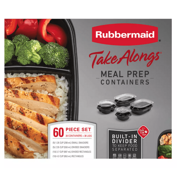 Rubbermaid 60Pc. TakeAlongs Meal Prep Containers Set