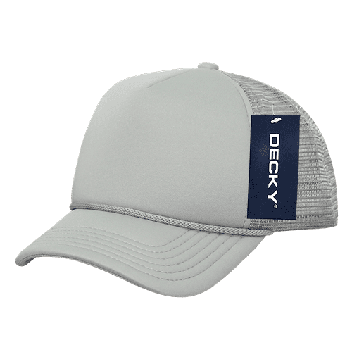 Decky 7010 Youth 5 Panel Mid Profile Structured Foam Trucker Hat-Grey